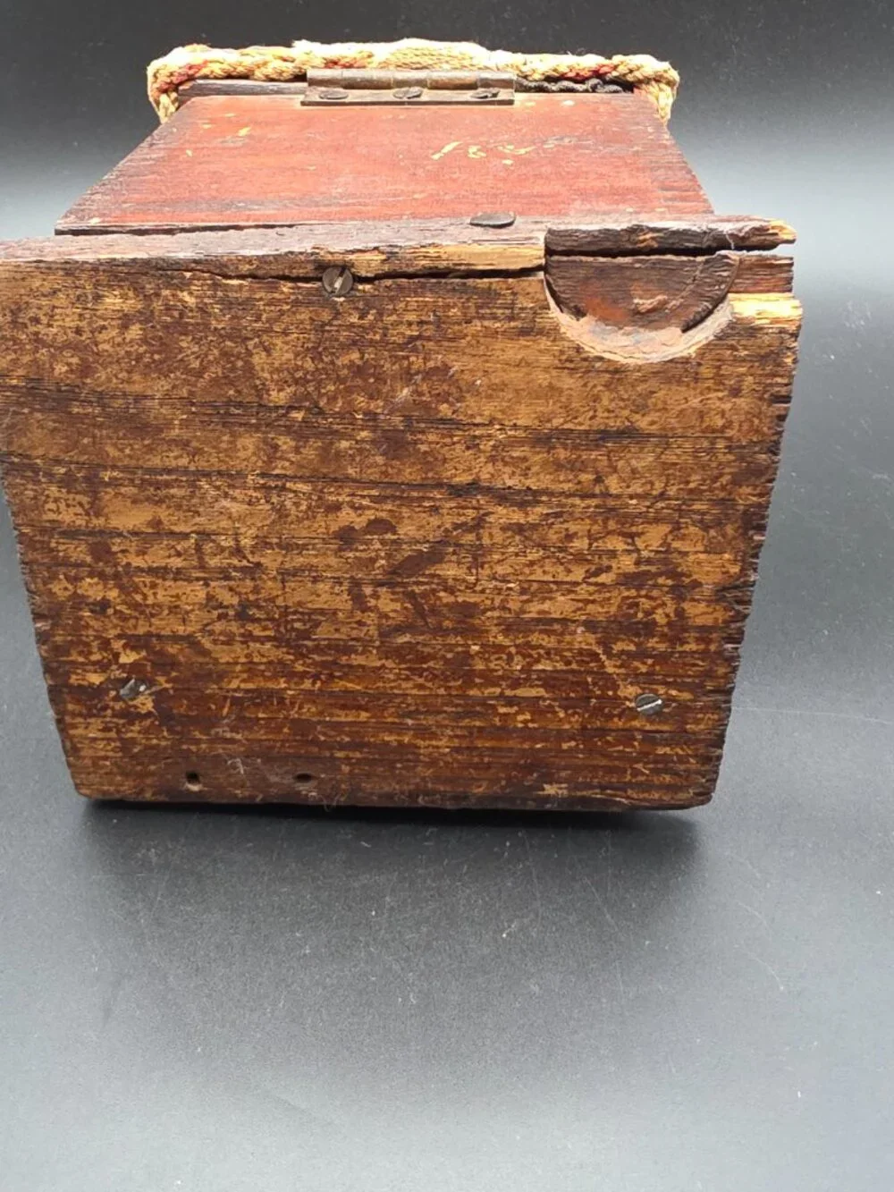 19th Century Antique Walnut Sewing Box Pin Cushion handmade vtg two compartments